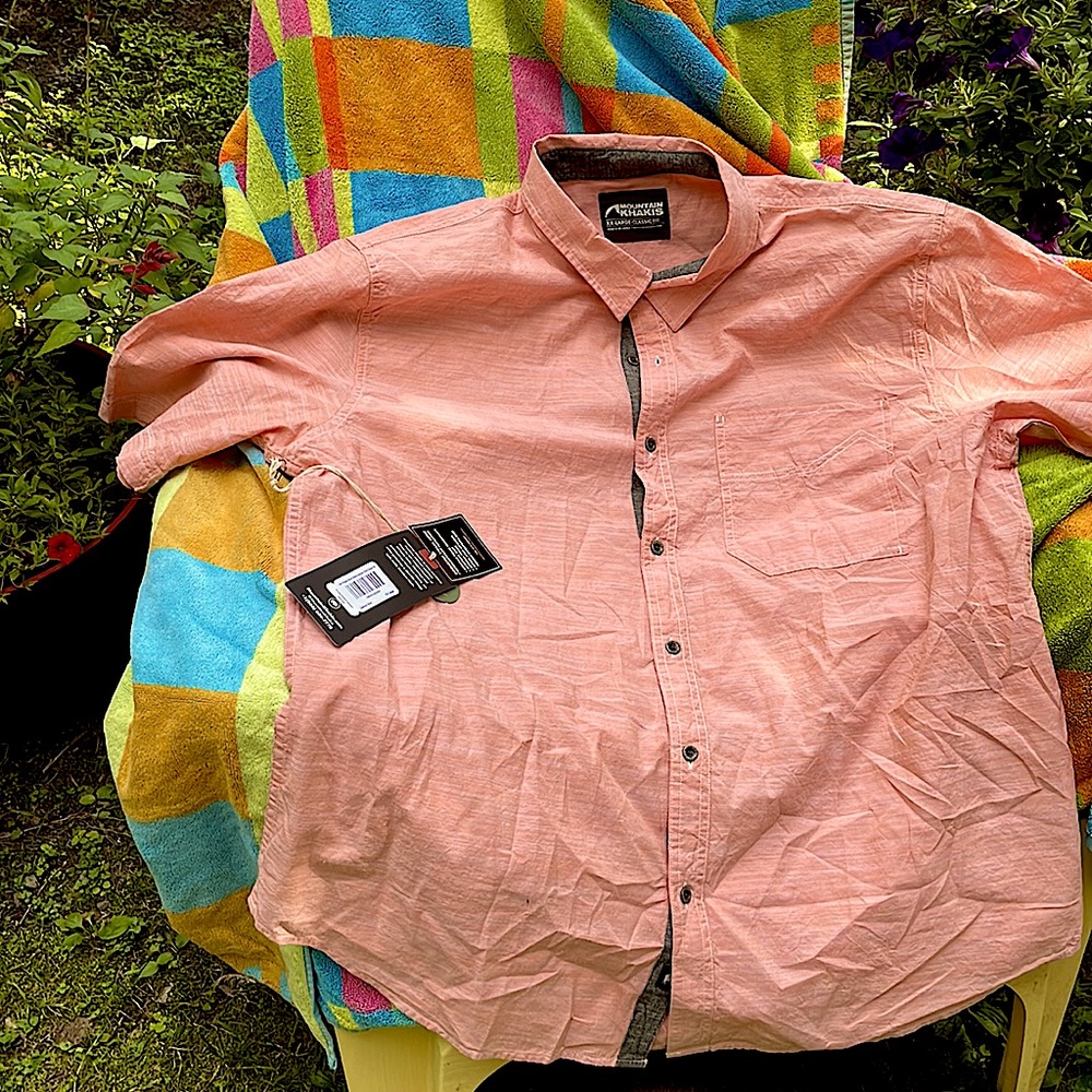MOUNTAIN KHAKIS M’s XXL “Phelps”  SS/BD Shirt/c: Salmon Run